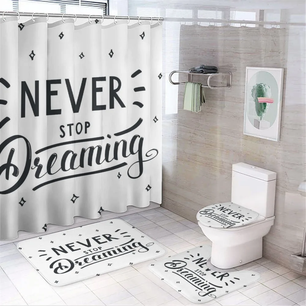 Never Stop Dreaming Motivated — 4-Piece Bathroom Set preview