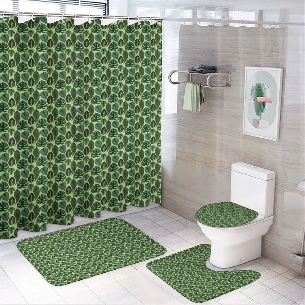 Palm Leaves Jungle Plants — 4-Piece Bathroom Set preview