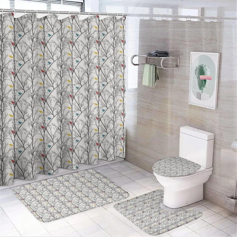 Woodland Nature Birds Trees — 4-Piece Bathroom Set preview