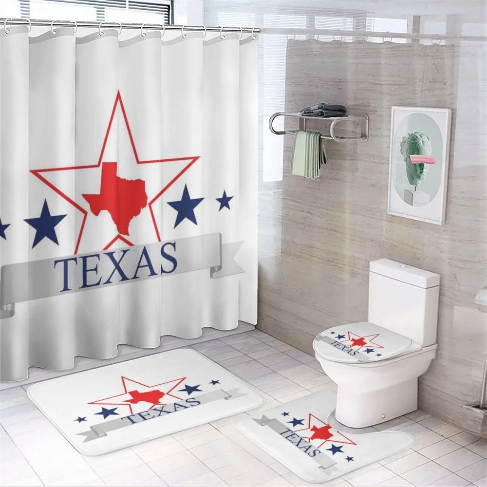 American Map Pattern — 4-Piece Bathroom Set preview