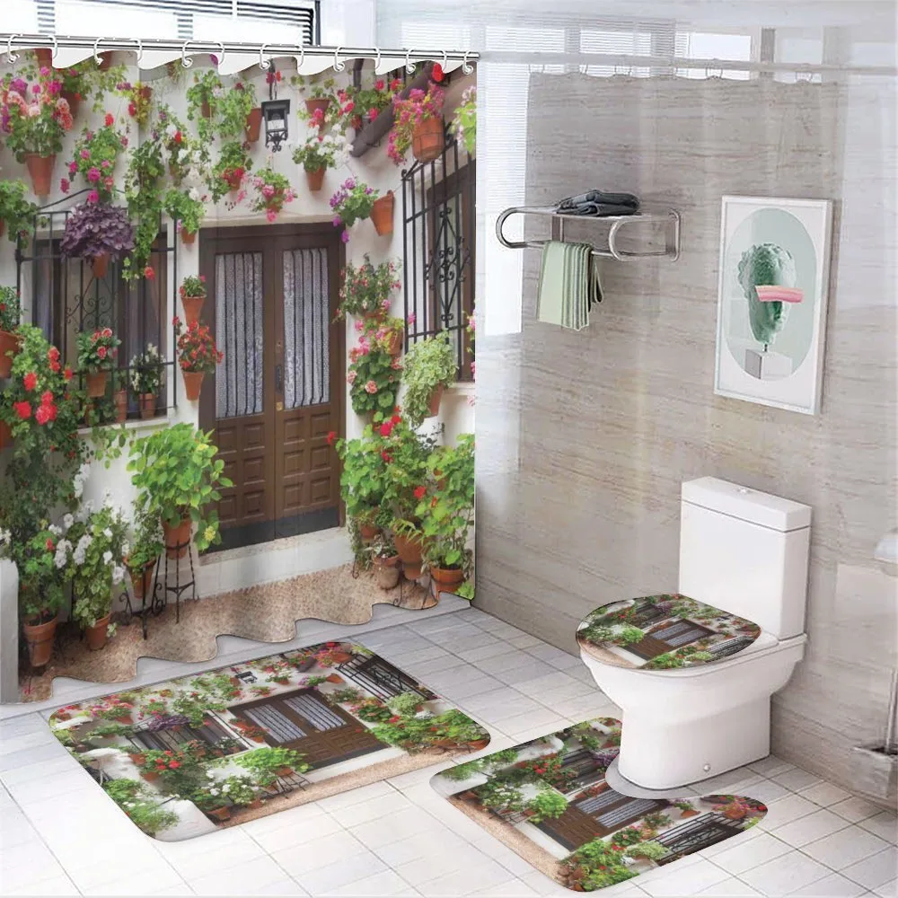 Bunch of Flowers Pots 4-Piece Bathroom Set product video