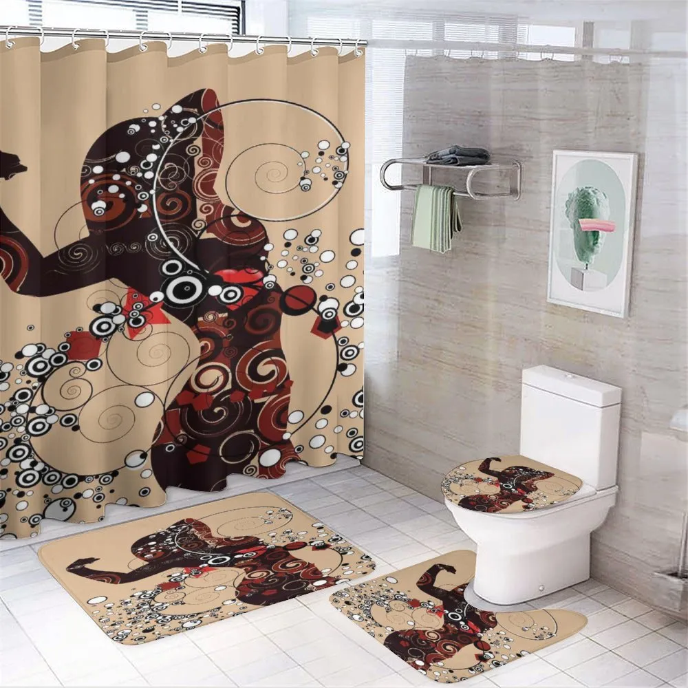 Circle with Women Image — 4-Piece Bathroom Set preview