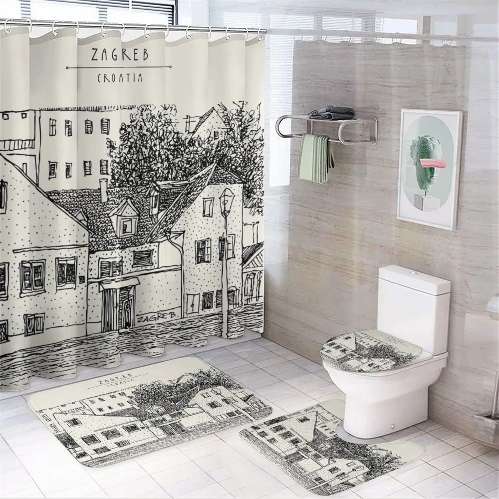 European City Zagreb Sketch — 4-Piece Bathroom Set preview