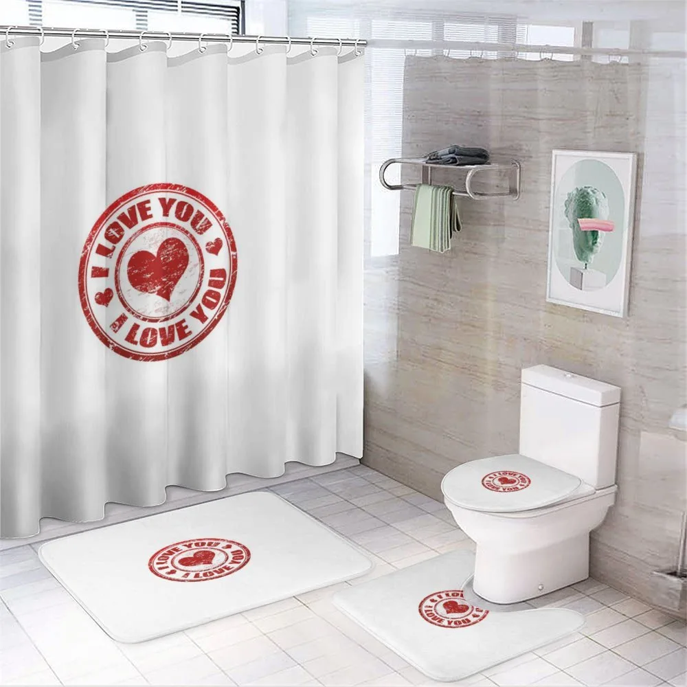 Grunge Stamp Pattern Retro — 4-Piece Bathroom Set preview