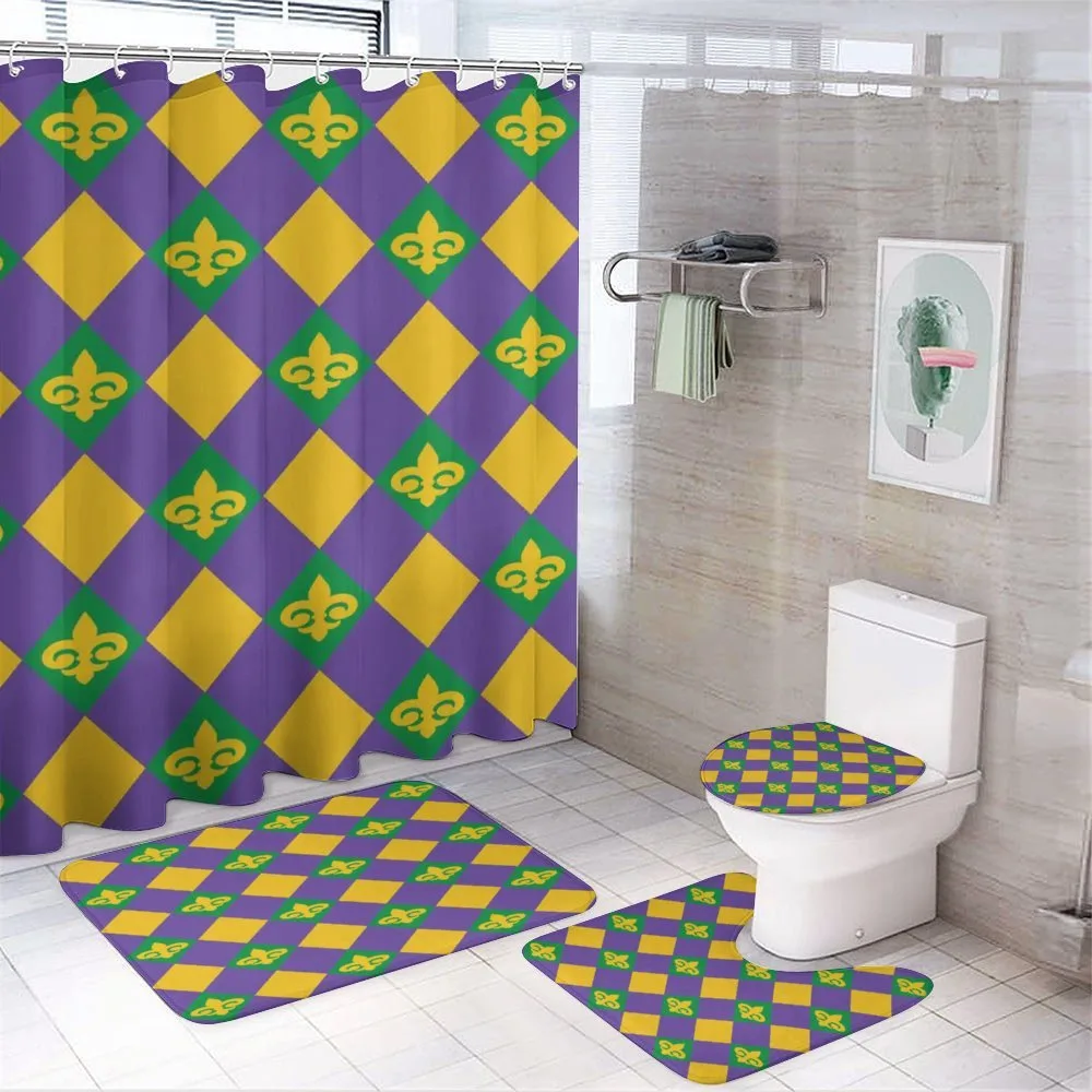 Mardi Gras Themed — 4-Piece Bathroom Set preview