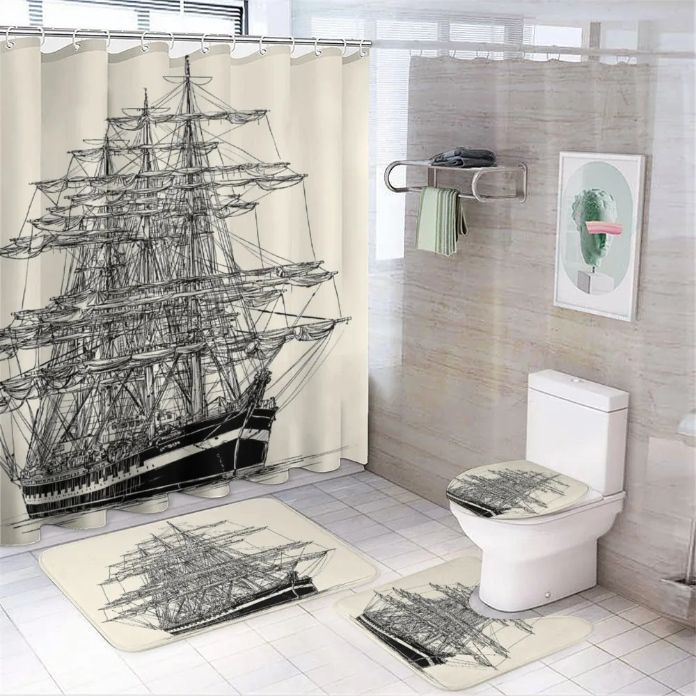 Sail Boat Vintage — 4-Piece Bathroom Set preview