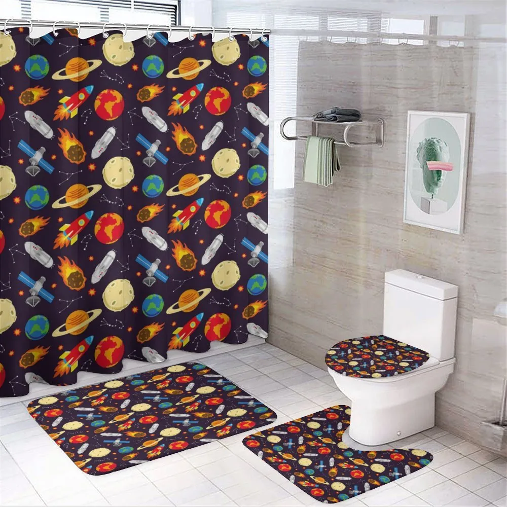 Universe Theme Earth — 4-Piece Bathroom Set preview