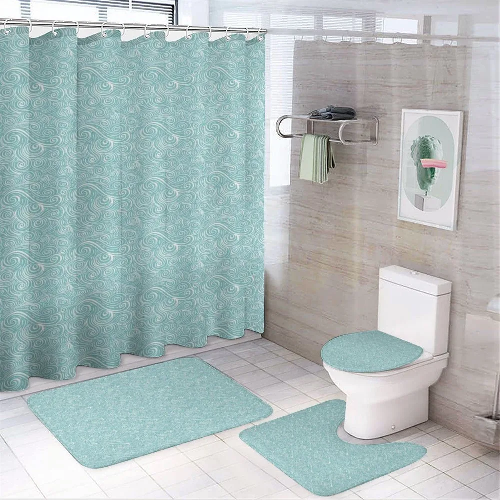 Ocean Waves Curls — 4-Piece Bathroom Set preview