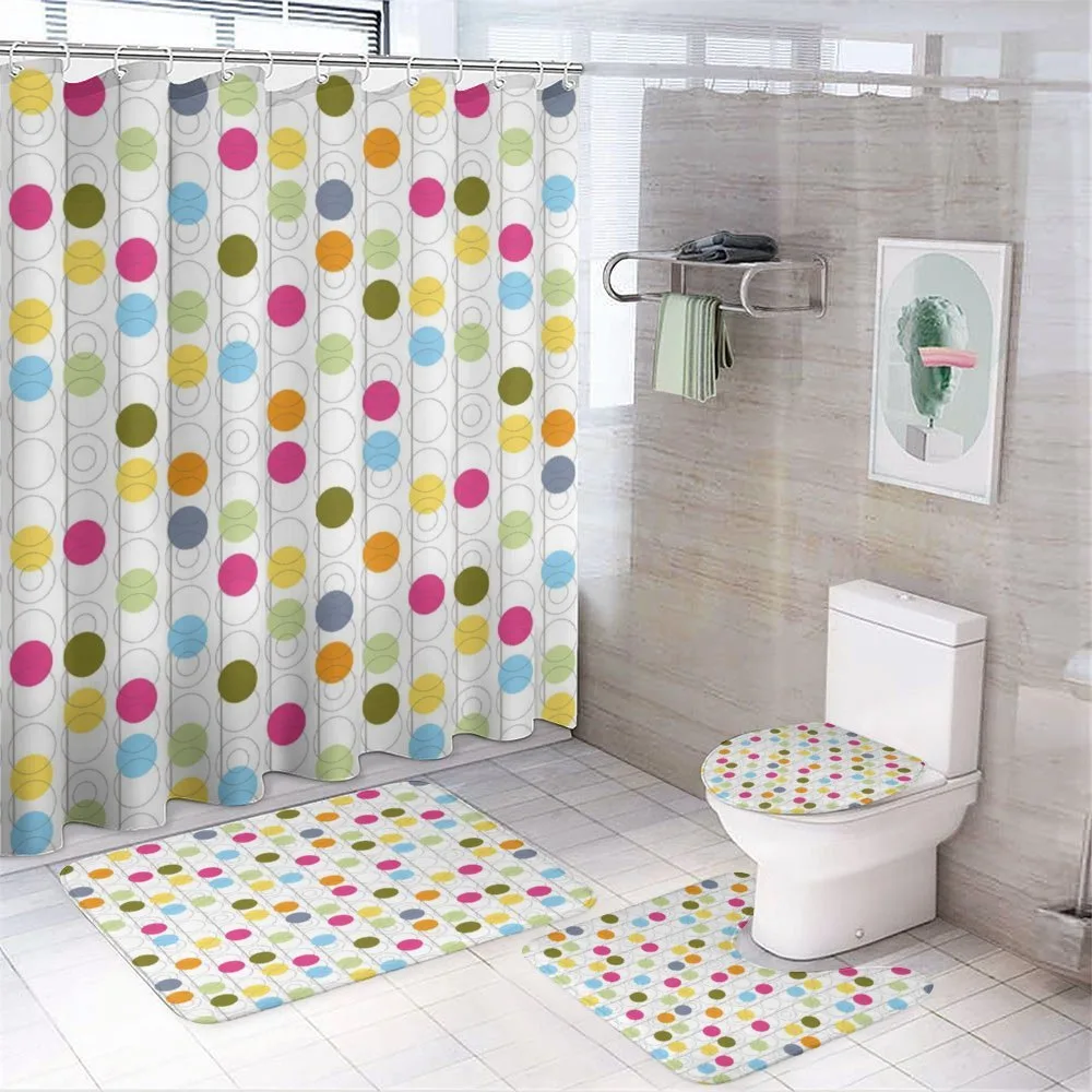 Retro Revival Circle Dot — 4-Piece Bathroom Set preview