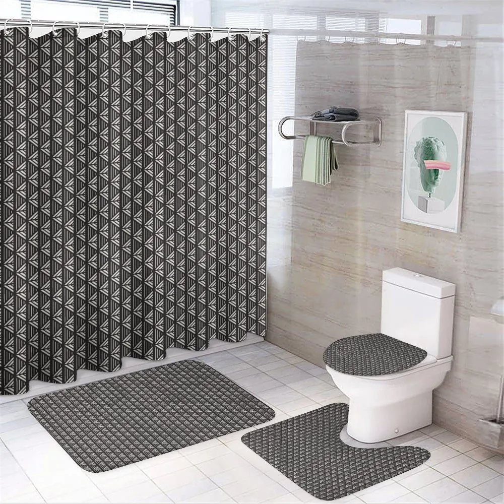 Short Lines Triangle Arrows — 4-Piece Bathroom Set preview