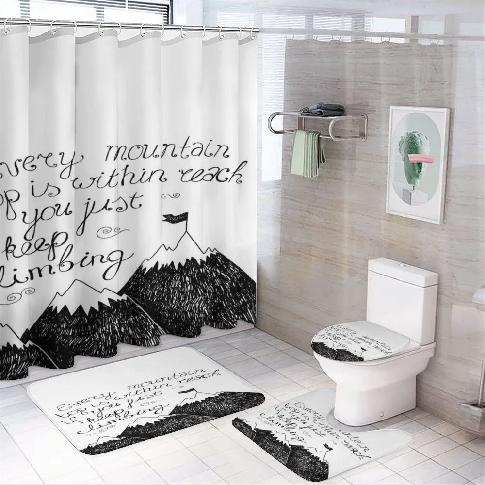 Sketchy Mountains — 4-Piece Bathroom Set preview
