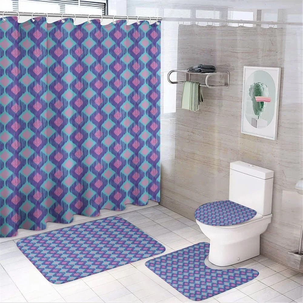 Tribal Abstract Ogee Shapes — 4-Piece Bathroom Set preview