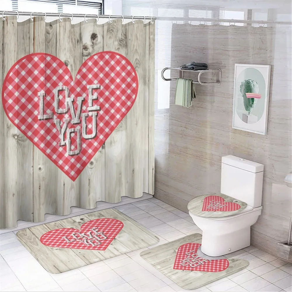 Valentines Day Themed Heart — 4-Piece Bathroom Set preview
