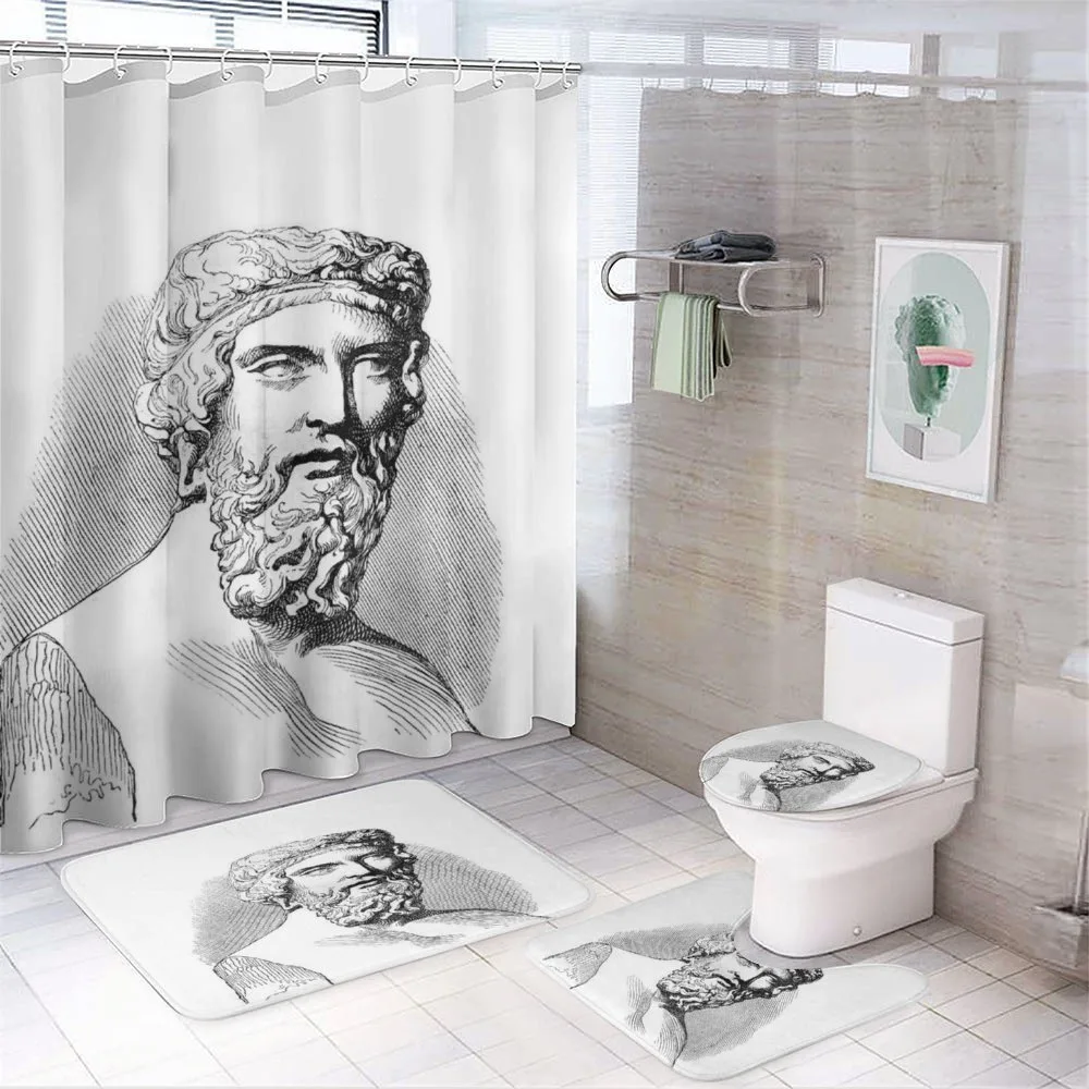 Vintage Sketch of Plato — 4-Piece Bathroom Set preview
