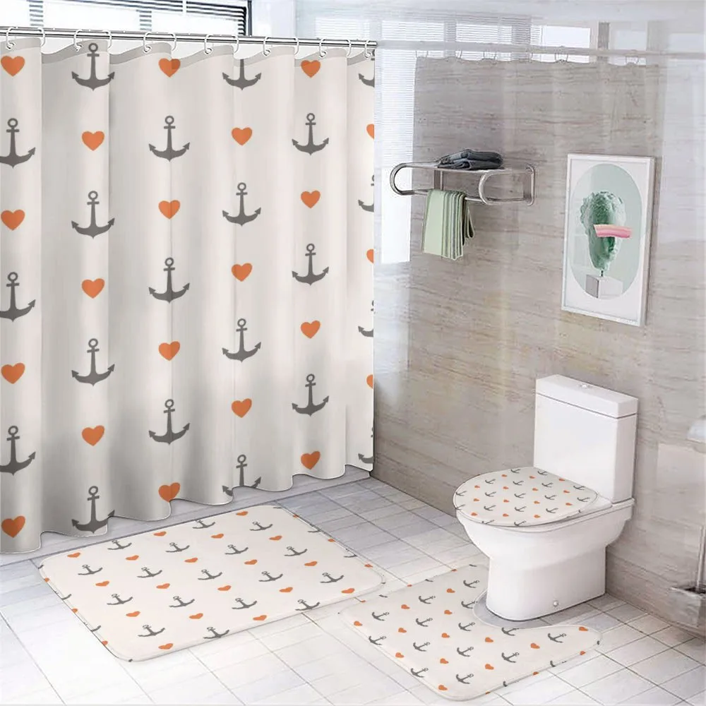 Anchors and Hearts — 4-Piece Bathroom Set preview