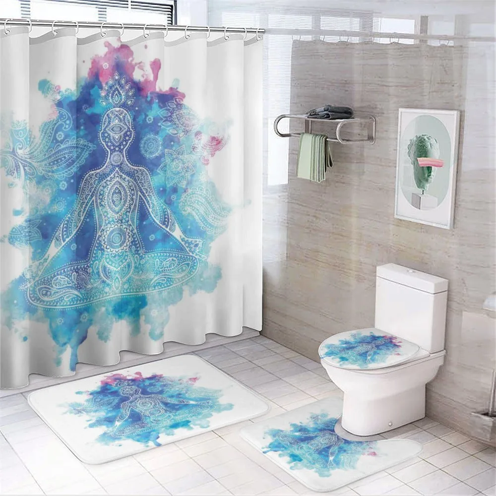 Damask Stencil Mandala — 4-Piece Bathroom Set preview