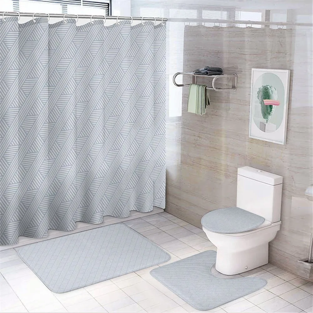 Diagonal Lines Pattern — 4-Piece Bathroom Set preview