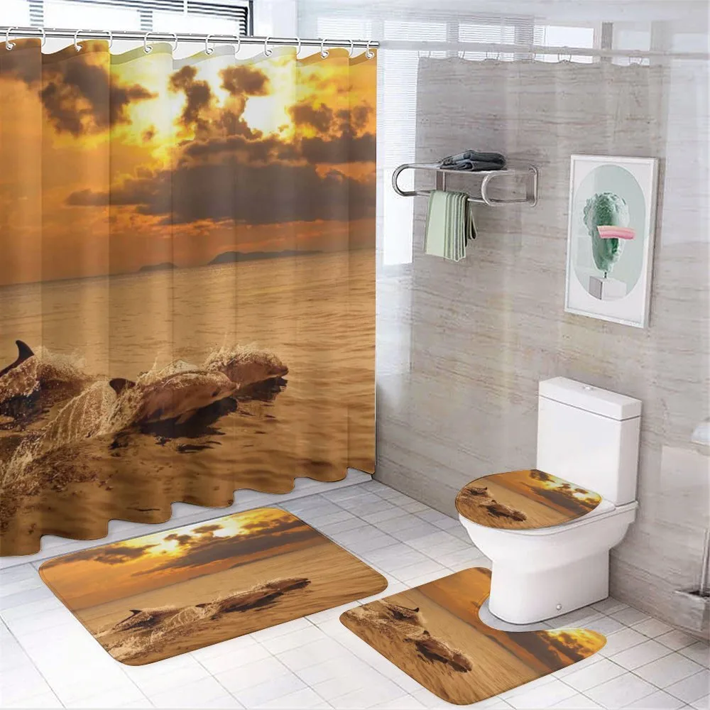 Dolphins Dusk — 4-Piece Bathroom Set preview