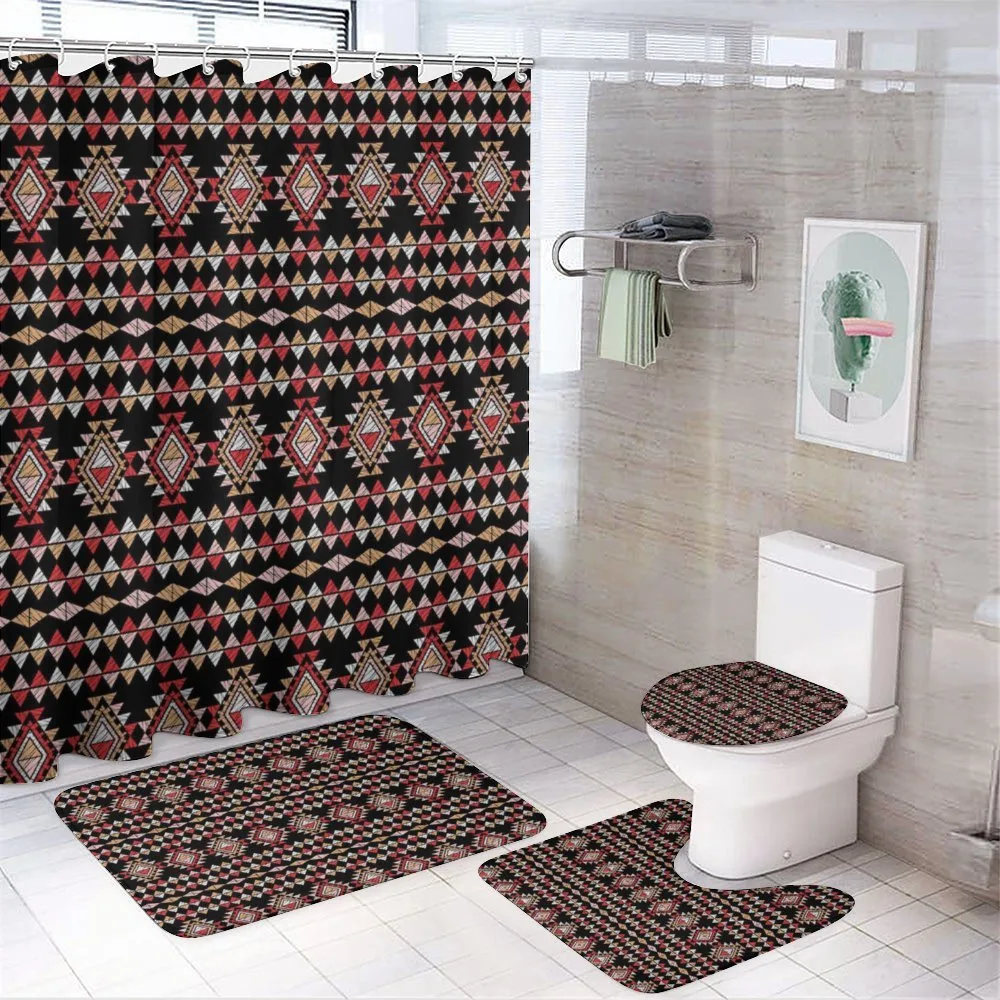 Folk Art Triangles Patchwork — 4-Piece Bathroom Set preview