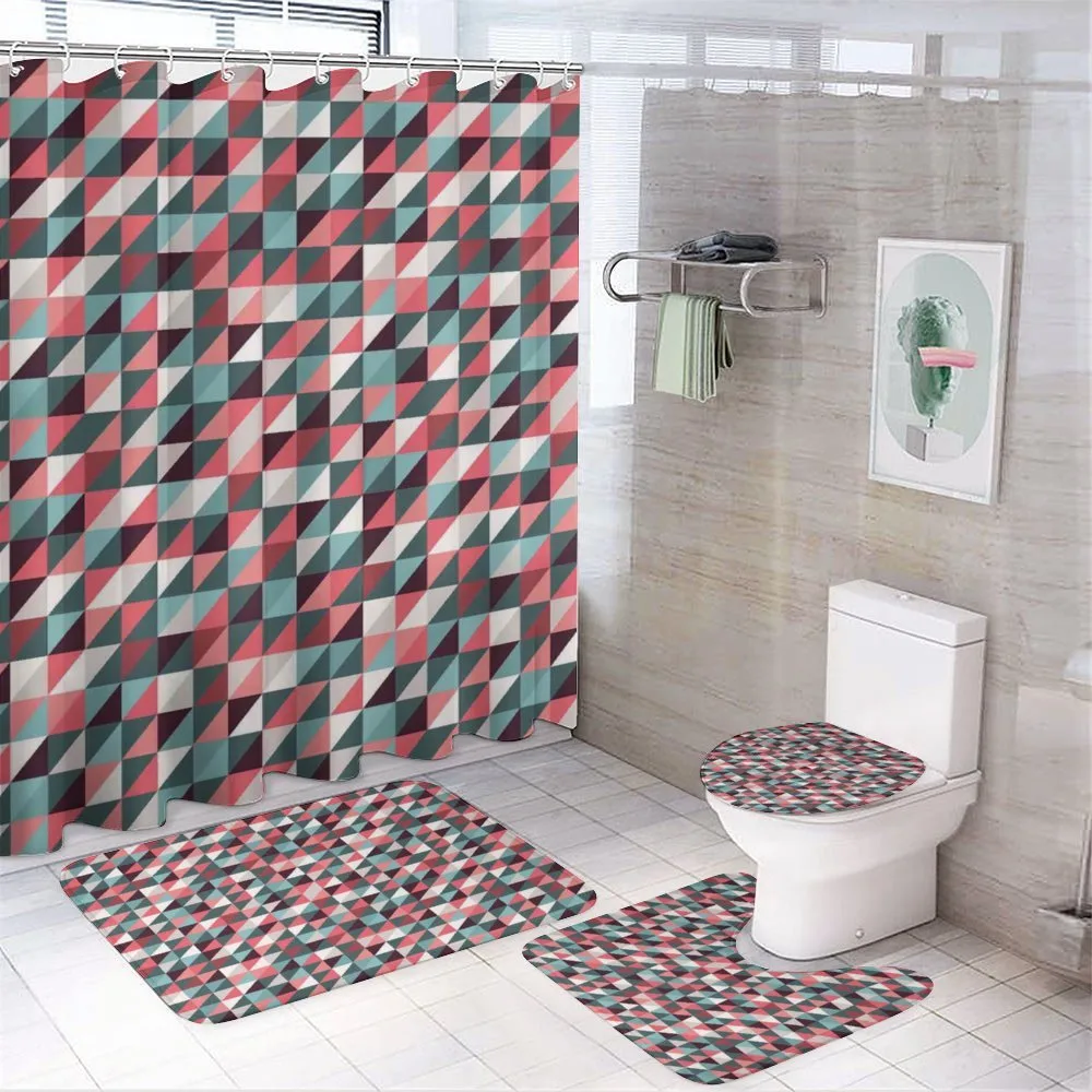 Geometric Mosaic Design — 4-Piece Bathroom Set preview
