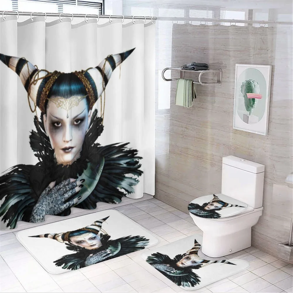 Gothic Lady Hair Horns — 4-Piece Bathroom Set preview