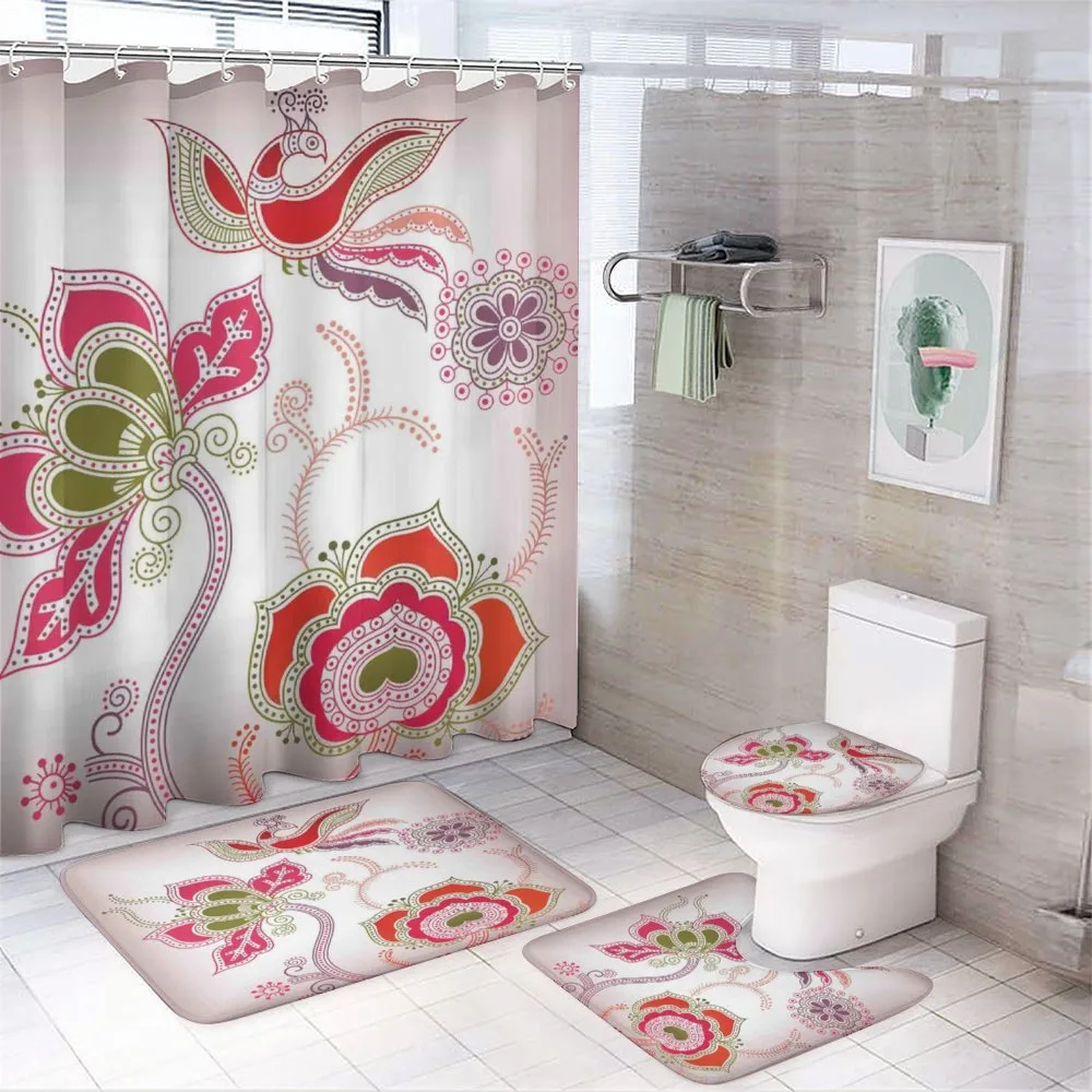 Mystic Bird Eastern Floral — 4-Piece Bathroom Set preview