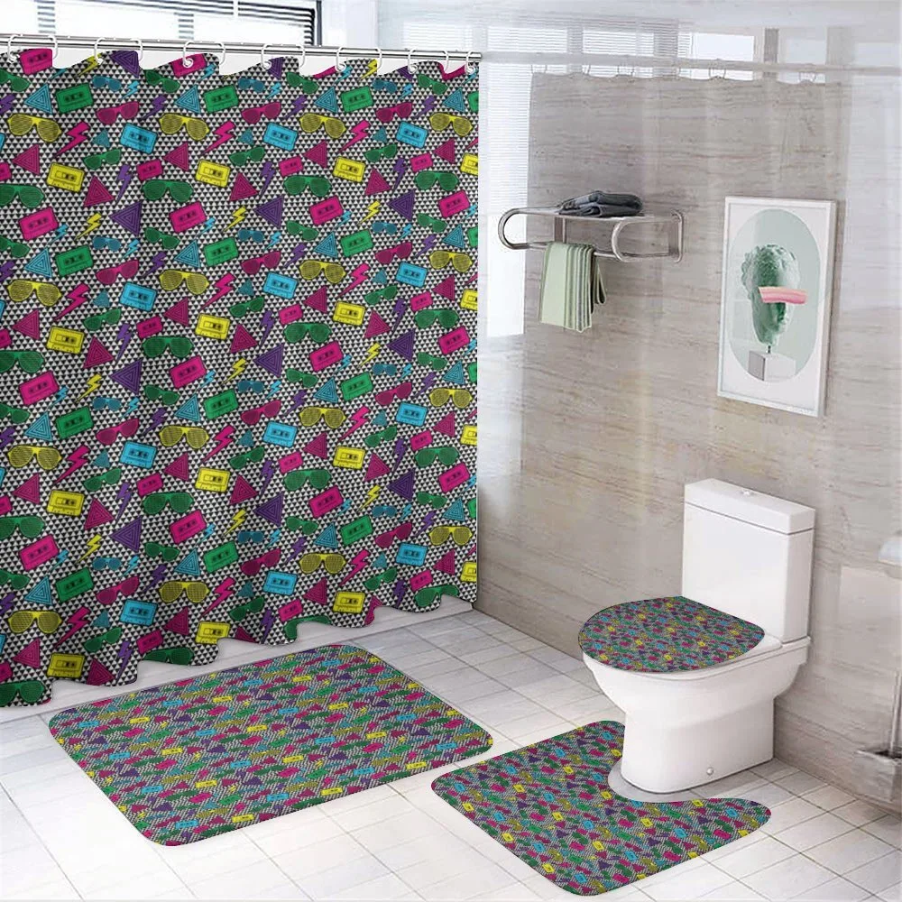 Retro Joyful Elements — 4-Piece Bathroom Set preview