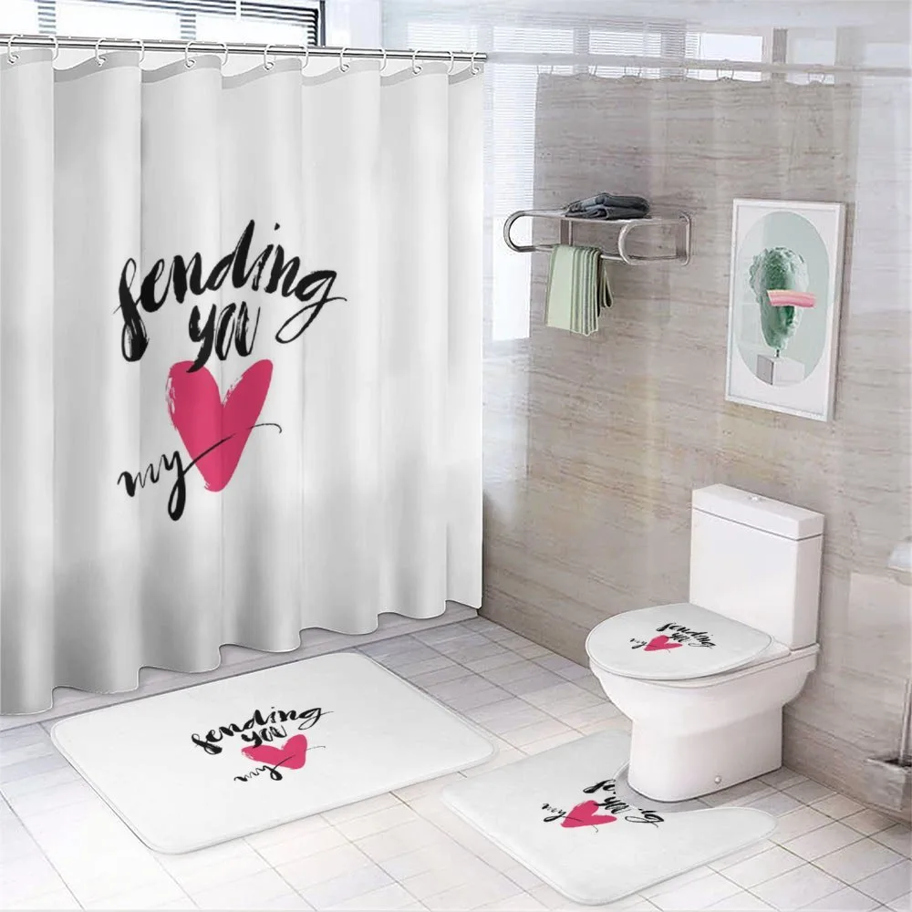 Sending You My Heart Words — 4-Piece Bathroom Set preview