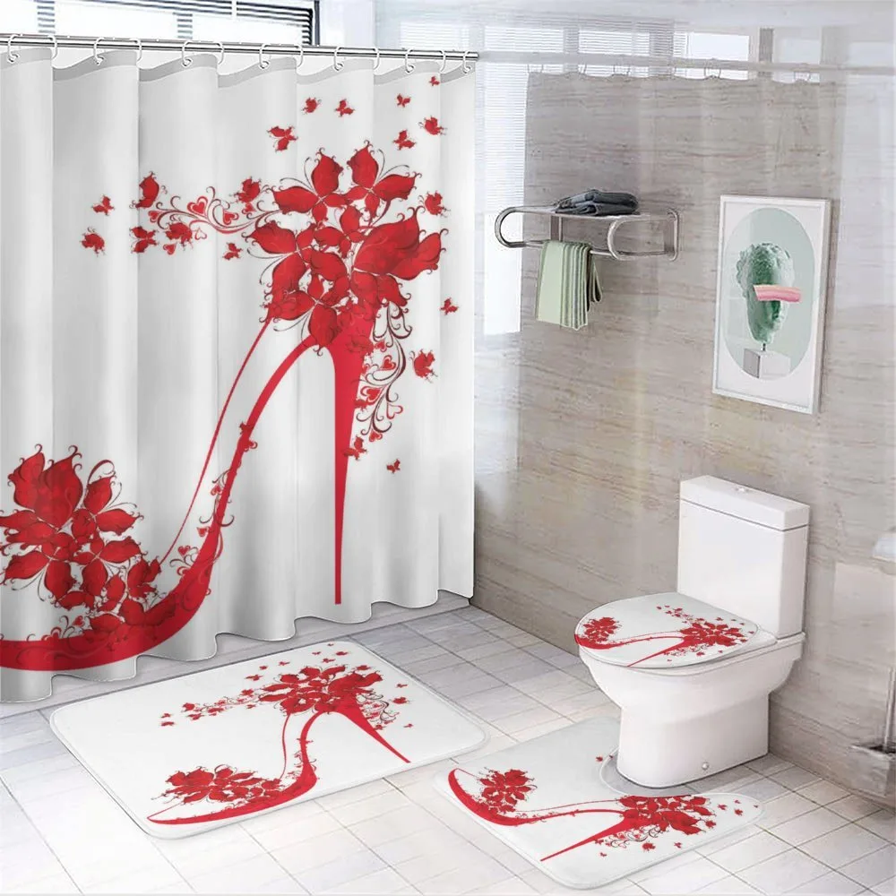 Shoe Butterflies Flowers — 4-Piece Bathroom Set preview