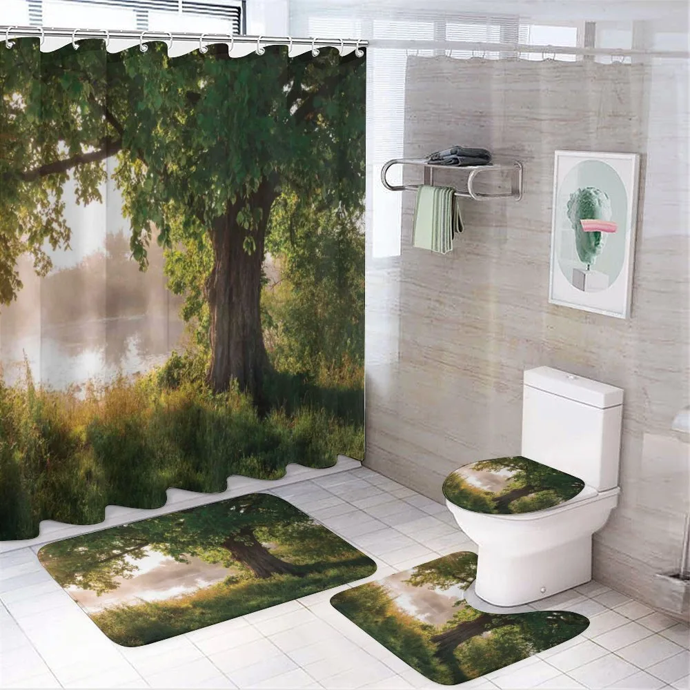Stream Mystic Foggy Scene — 4-Piece Bathroom Set preview