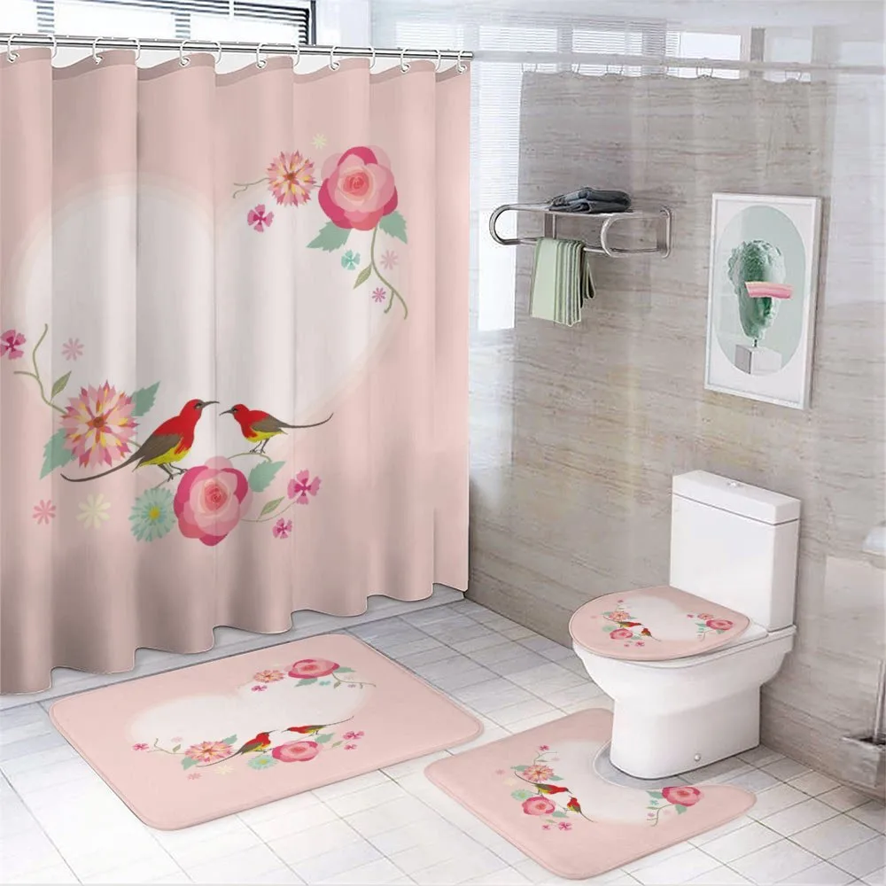 Valentines Day Motif 4-Piece Bathroom Set product video