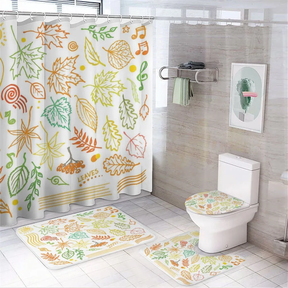Autumn Sun Simplistic Notes — 4-Piece Bathroom Set preview