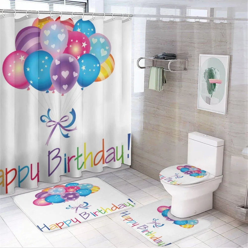 Balloon Bouquet Hearts — 4-Piece Bathroom Set preview