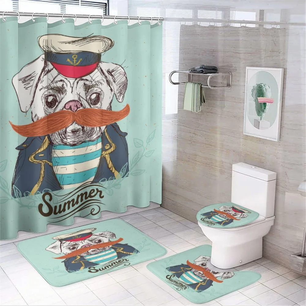 Captain Dog with Hat Jacket — 4-Piece Bathroom Set preview