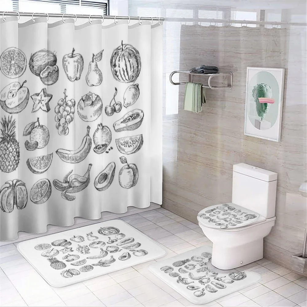 Hand Drawn Berries Food — 4-Piece Bathroom Set preview