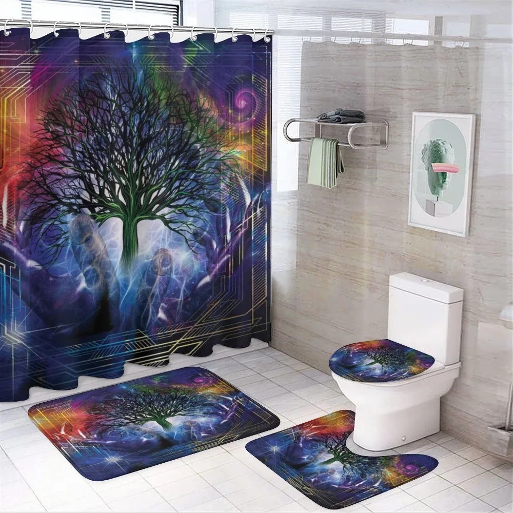 Leafless Tree Hippie — 4-Piece Bathroom Set preview