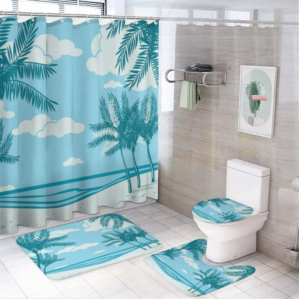 Sand and Palm Trees — 4-Piece Bathroom Set preview
