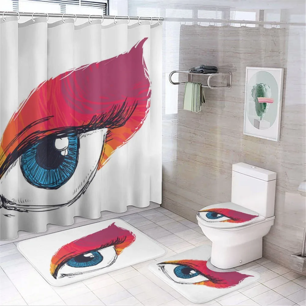 Sketch Art Single Blue Eye — 4-Piece Bathroom Set preview