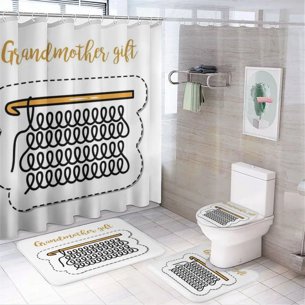 Vintage Knitting Design — 4-Piece Bathroom Set preview