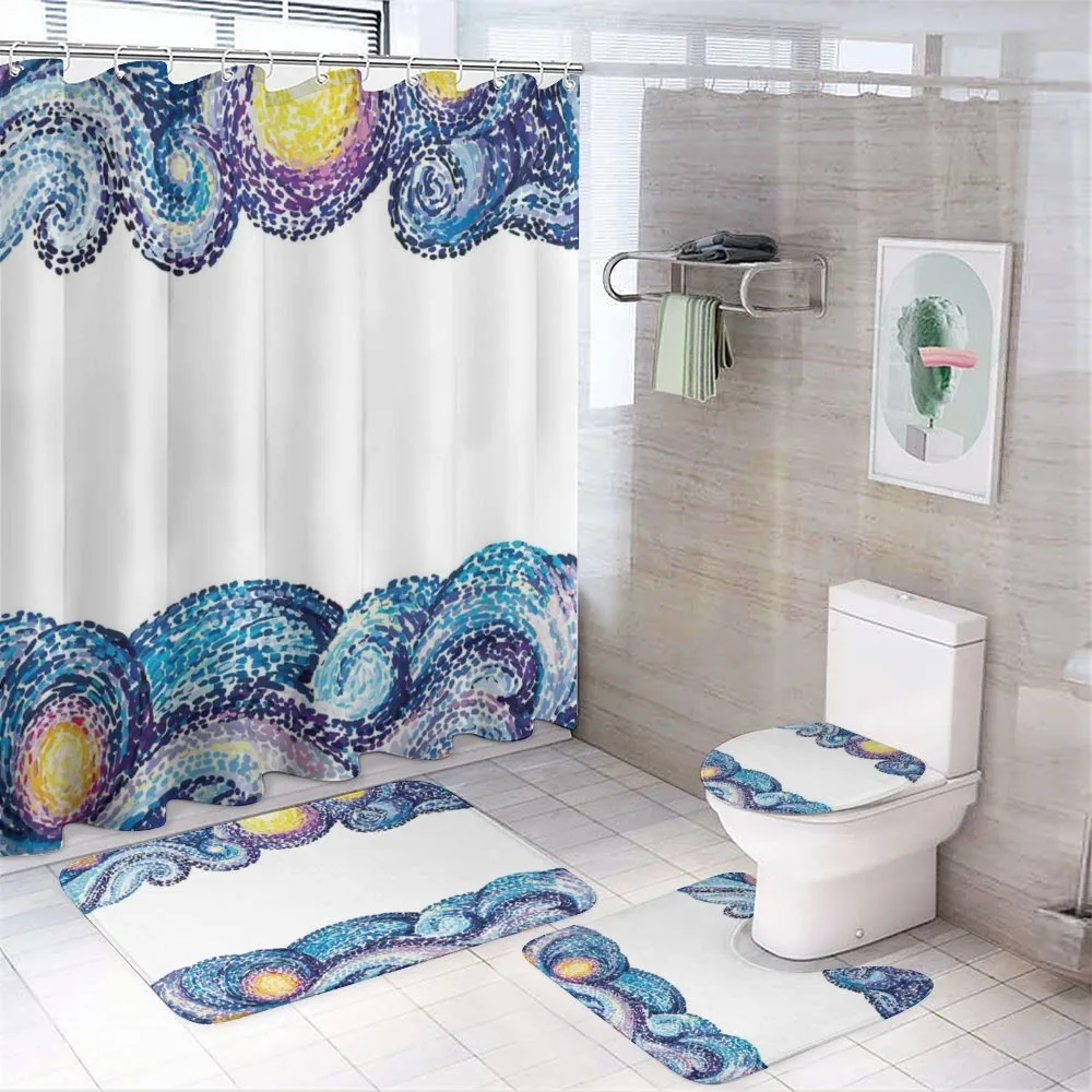 Watercolor Wave — 4-Piece Bathroom Set preview