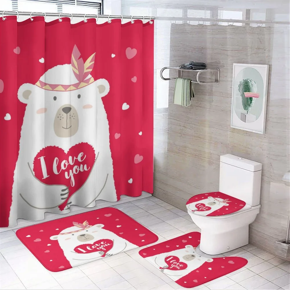 Bear Holding a Heart — 4-Piece Bathroom Set preview
