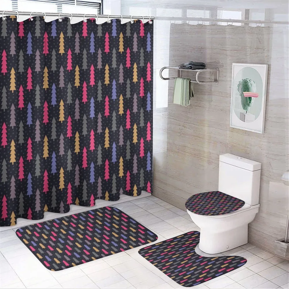 Noel Trees Snowflakes 4-Piece Bathroom Set product video