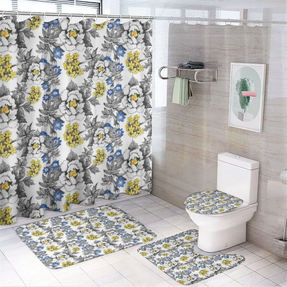 Peony Hydrangea Violets — 4-Piece Bathroom Set preview