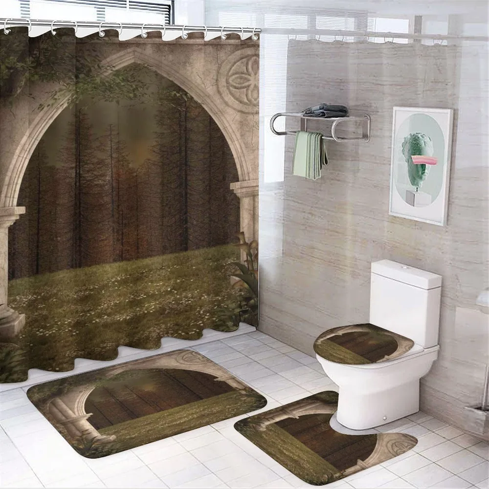 Retro Arch in Garden — 4-Piece Bathroom Set preview
