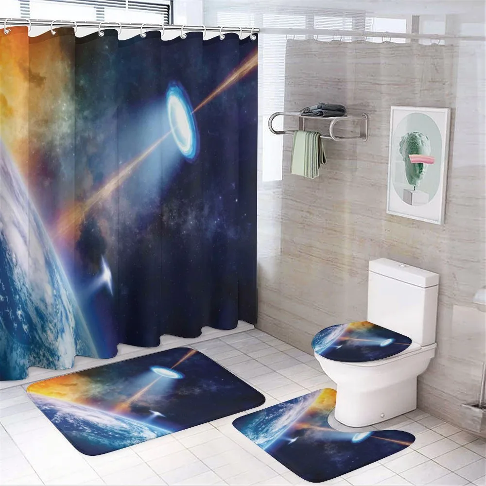 UFO on Earth Sci-Fi — 4-Piece Bathroom Set preview