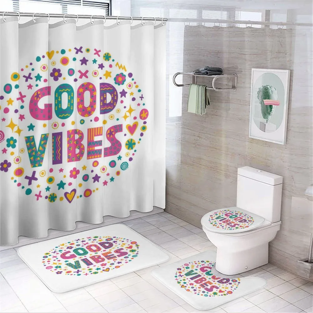 Word Art Positive 4-Piece Bathroom Set product video