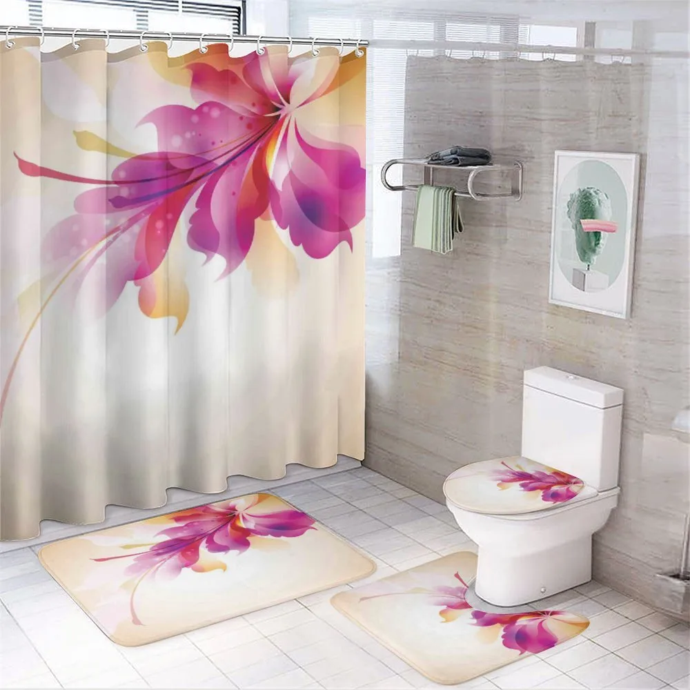 Floral Point and Leaf — 4-Piece Bathroom Set preview