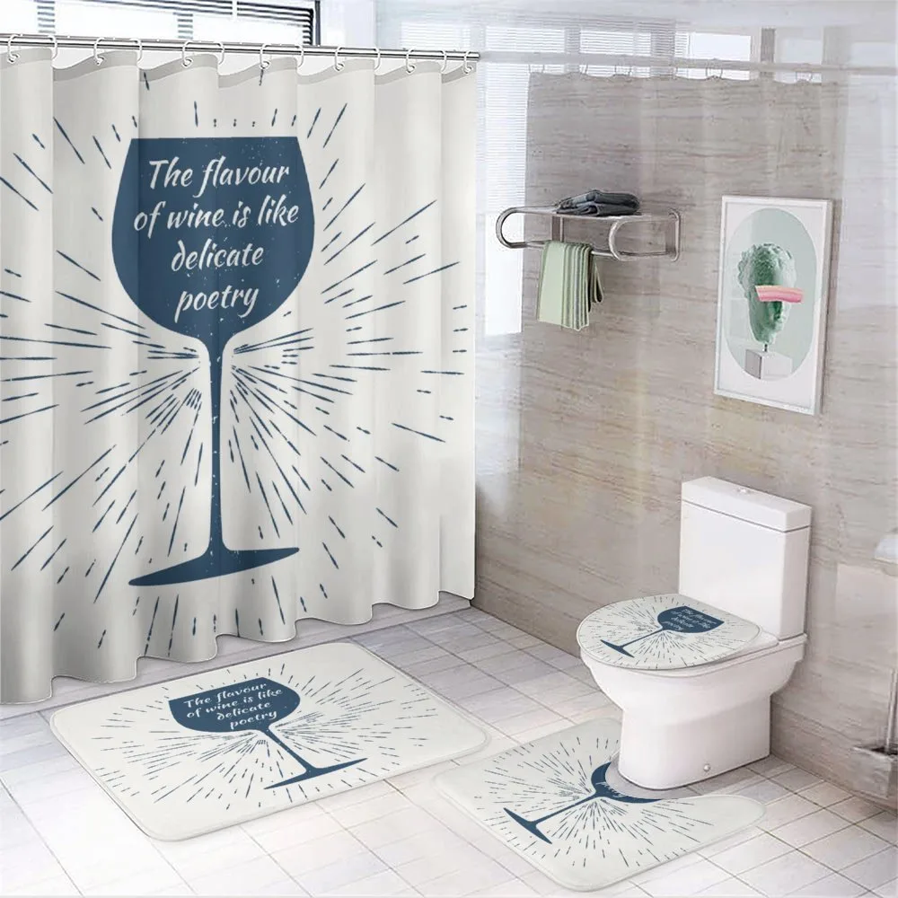 Glass Sun Burst and Words — 4-Piece Bathroom Set preview