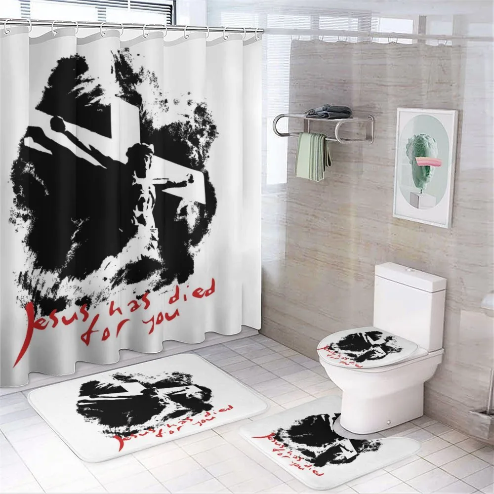 Grunge Black and White — 4-Piece Bathroom Set preview