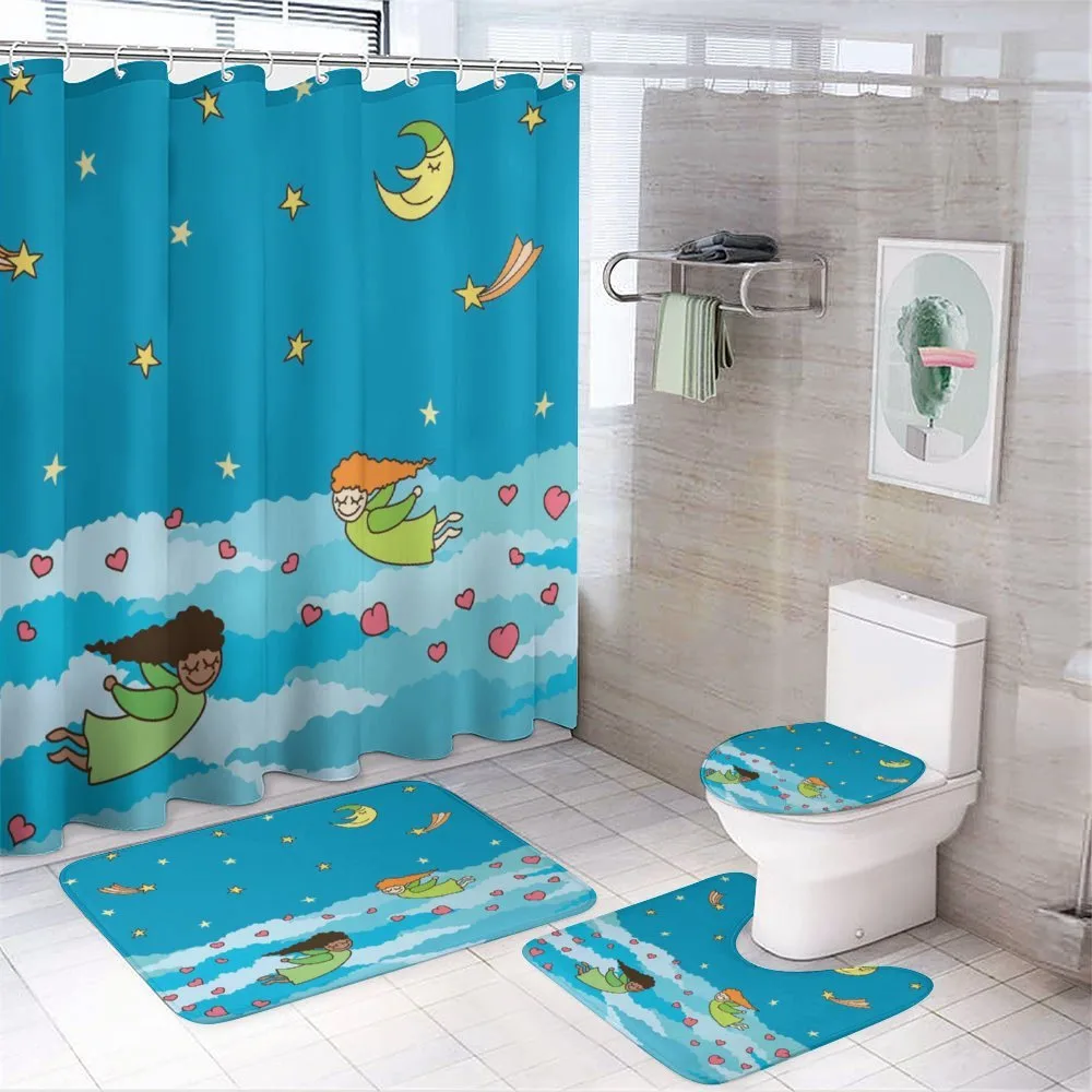 Love Star Night Cartoon — 4-Piece Bathroom Set preview